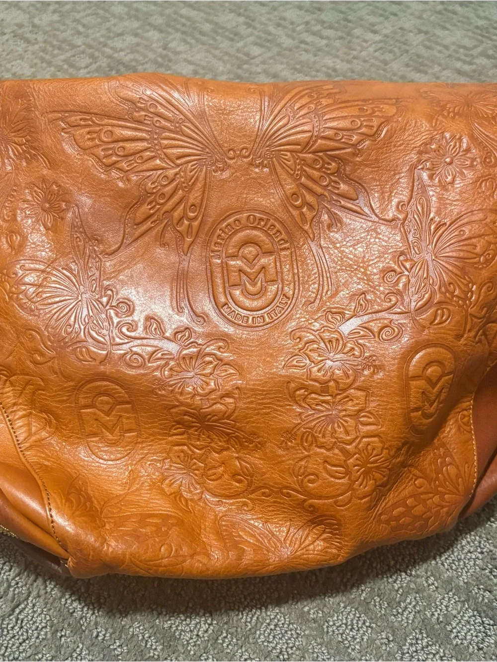 Marino Orlandi Red-Brown Leather Crossbody Bag brand new no tags